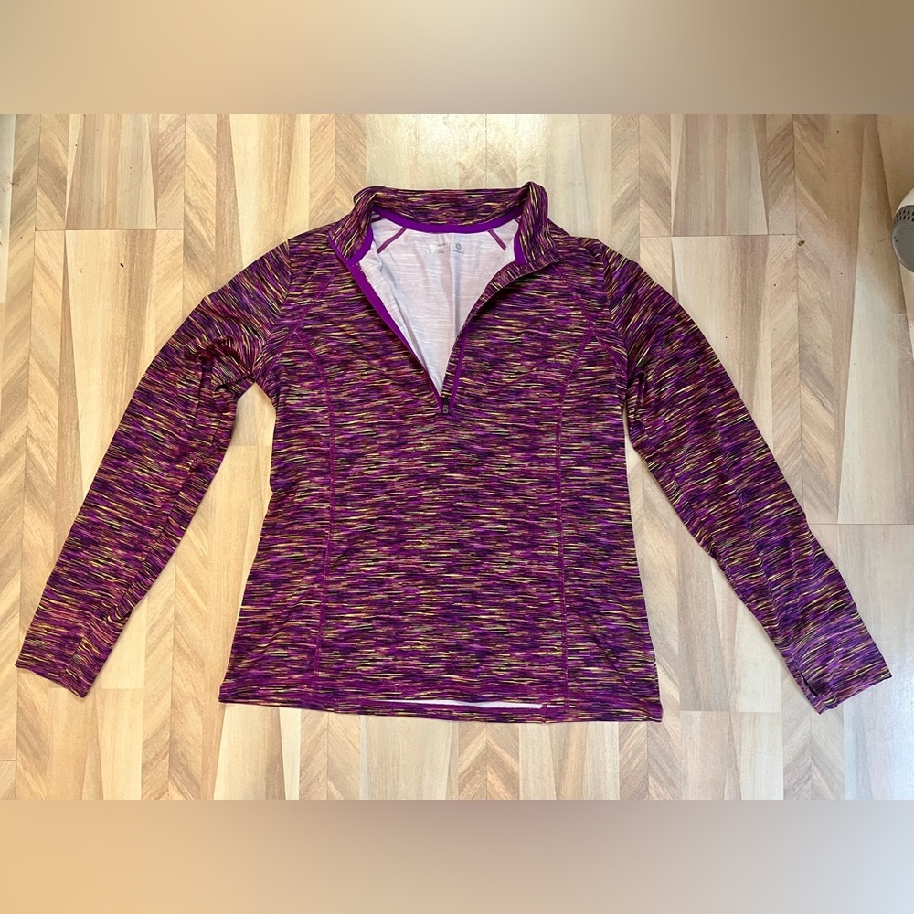 NWOT- purple/multicolor 1/4 zip